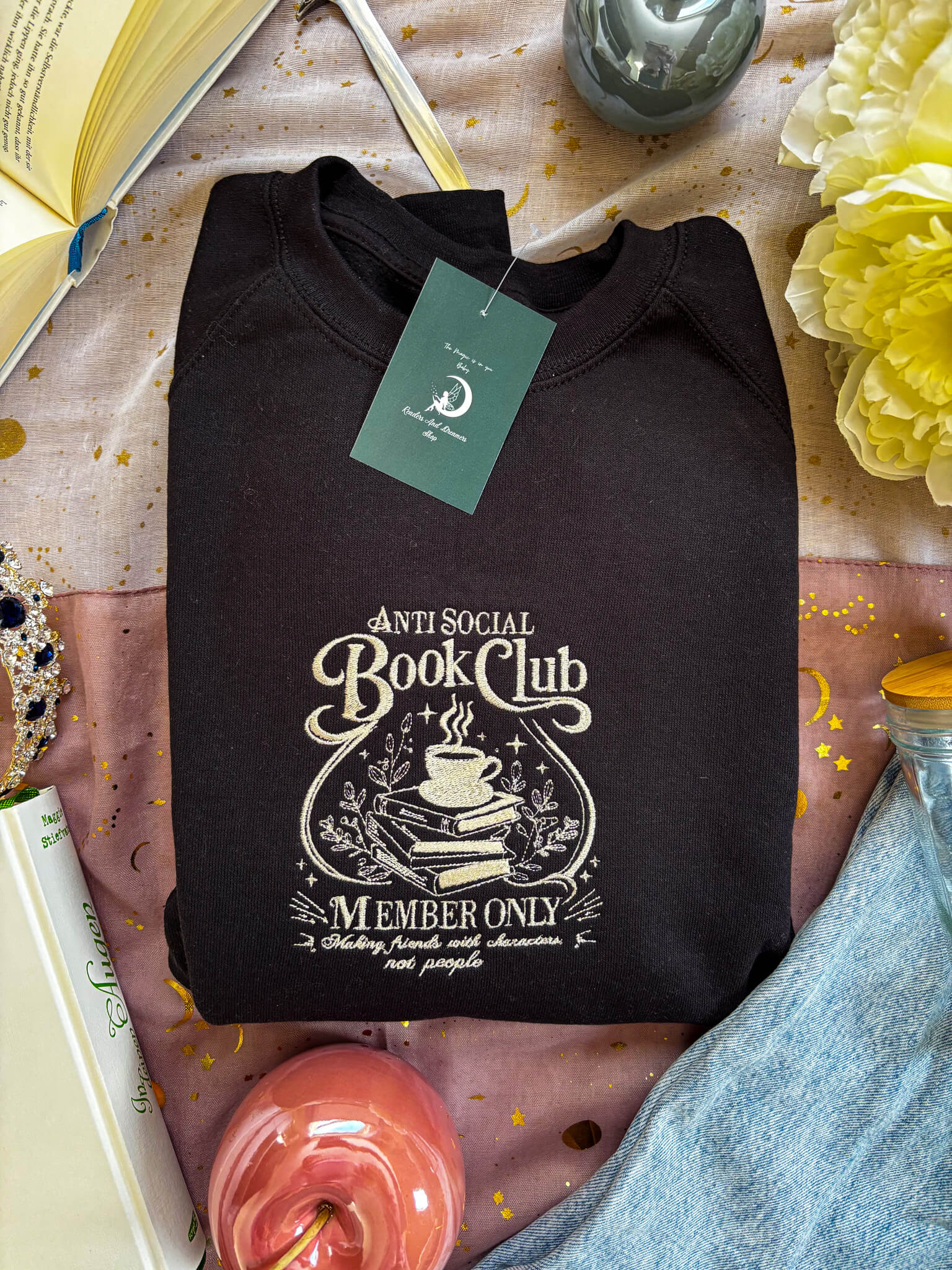 Anti - Social Club Crewneck bestickt - Readers and Dreamers Shop