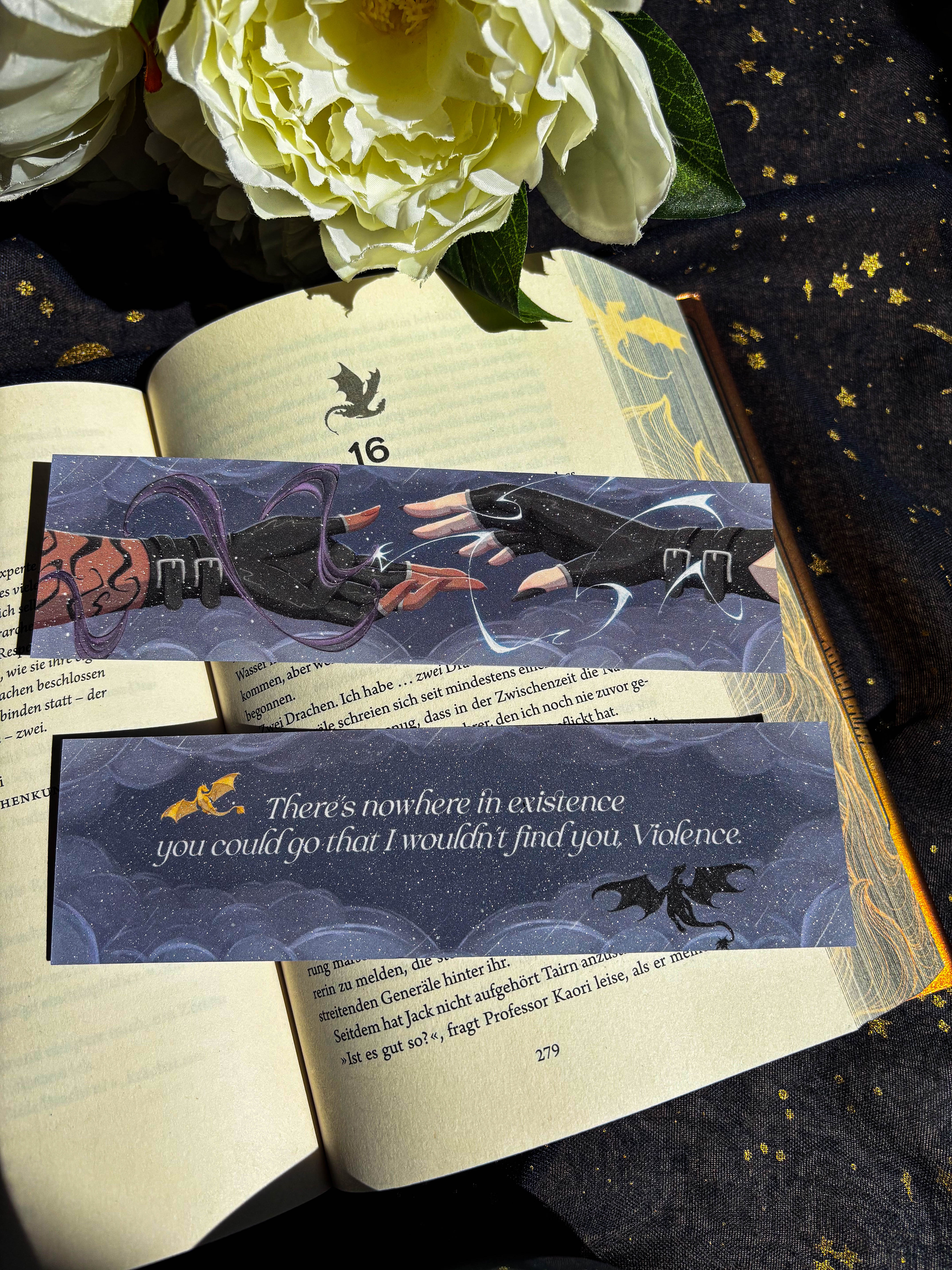 Xaden and Violet - Touching Hands Lesezeichen - Readers and Dreamers Shop