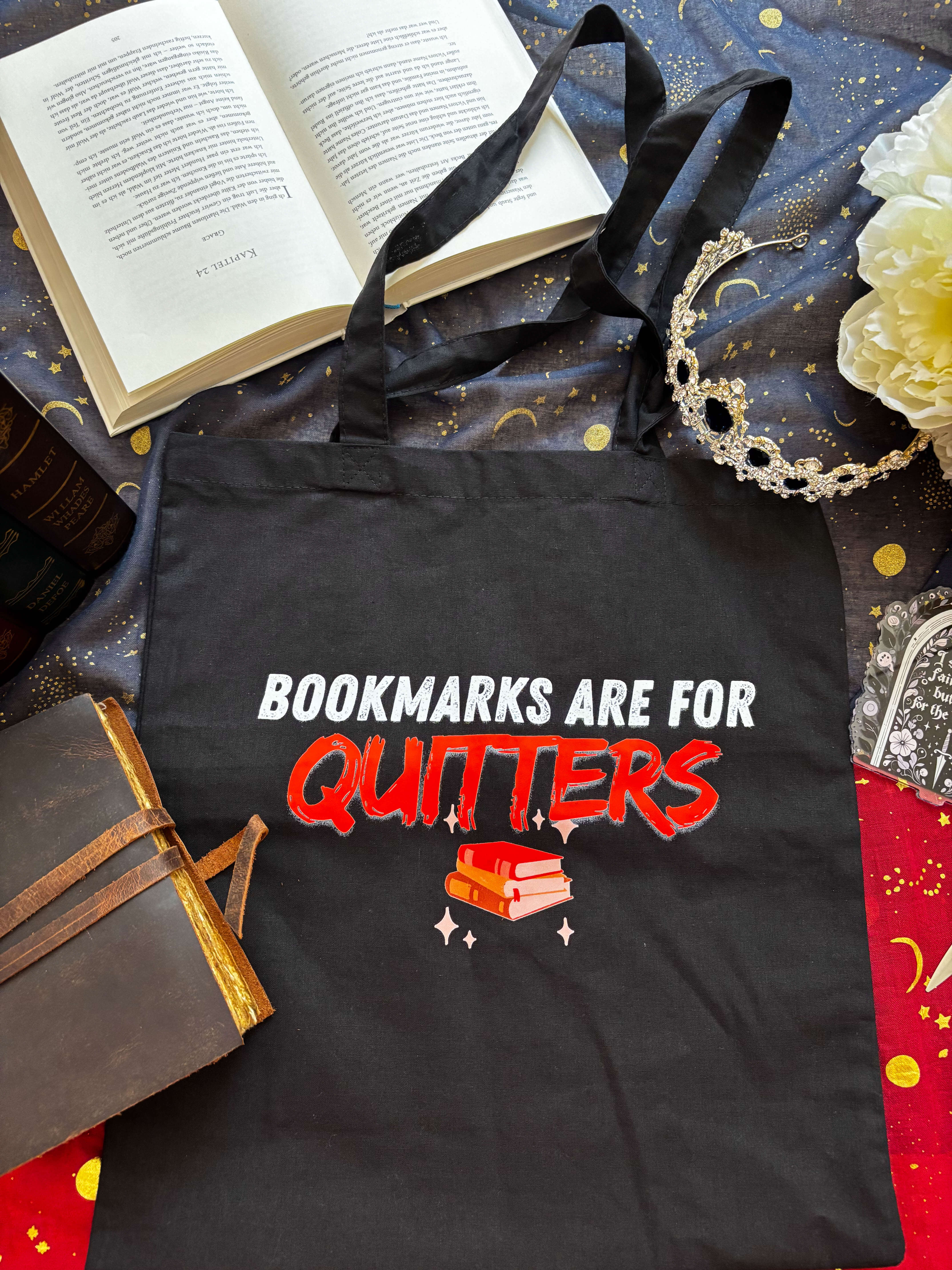 Bookmarks are for Quitters Baumwolltasche - Readers and Dreamers Shop