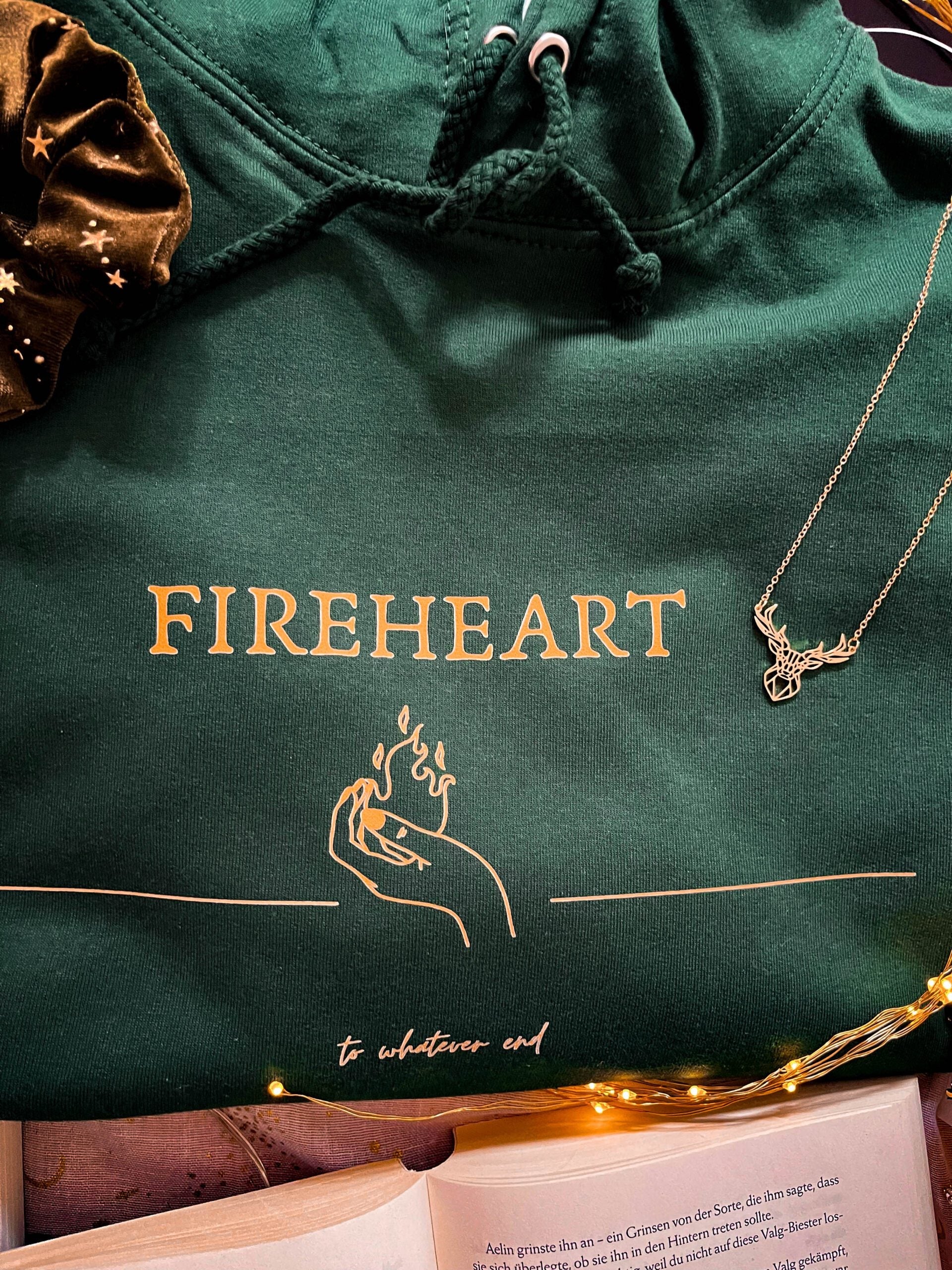 Fireheart Hoodie XXL Grün VORRÄTIG! - Readers and Dreamers Shop