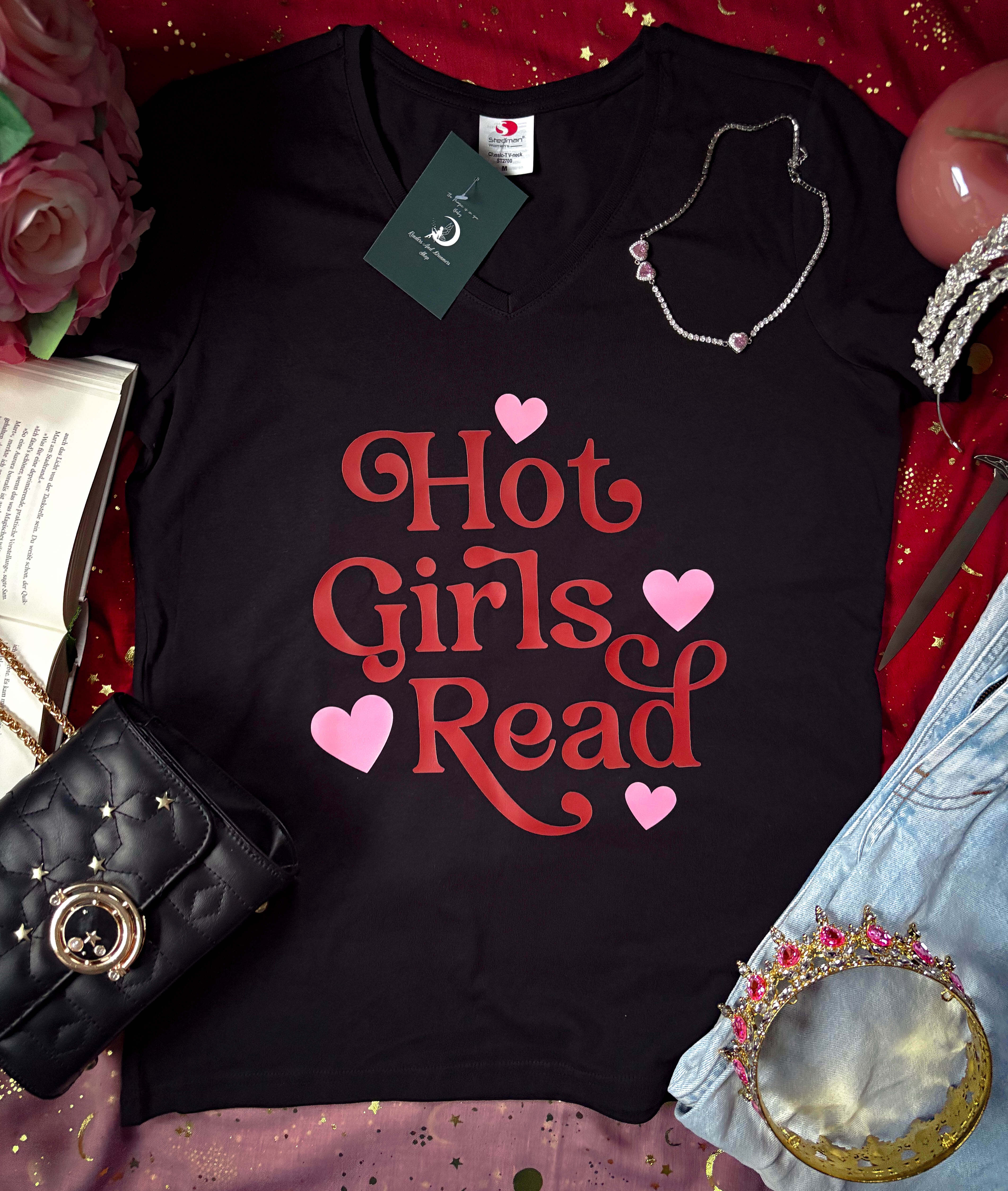Hot Girls read V - neck - Readers and Dreamers Shop