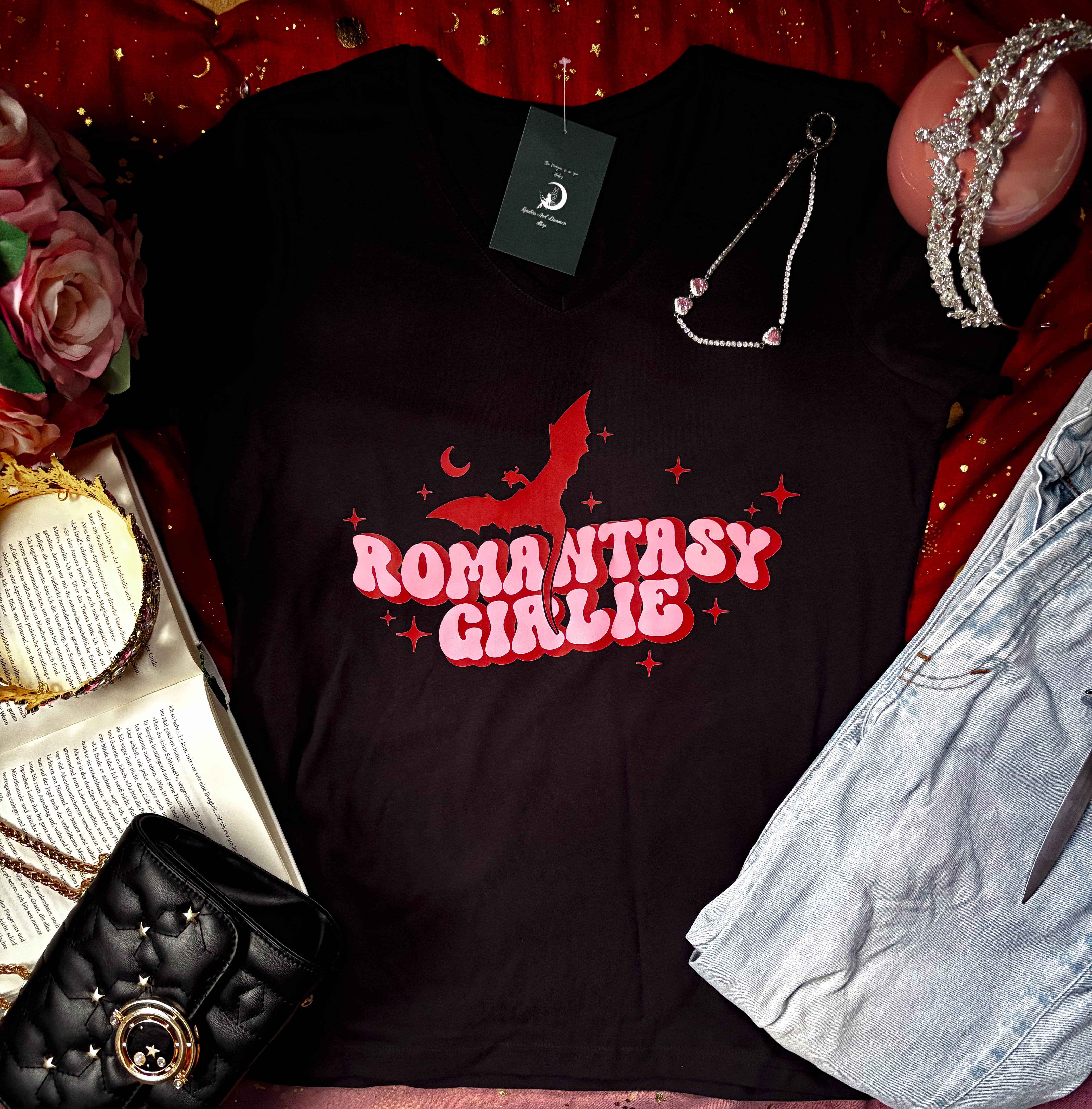 Romantasy Girlie V - Neck - Readers and Dreamers Shop