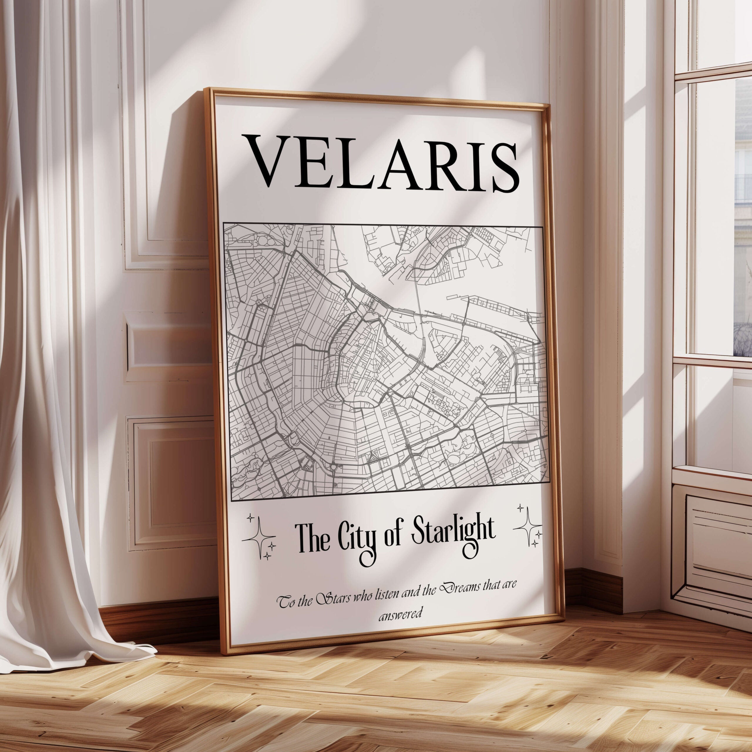 Velaris City Map Poster - Readers and Dreamers Shop