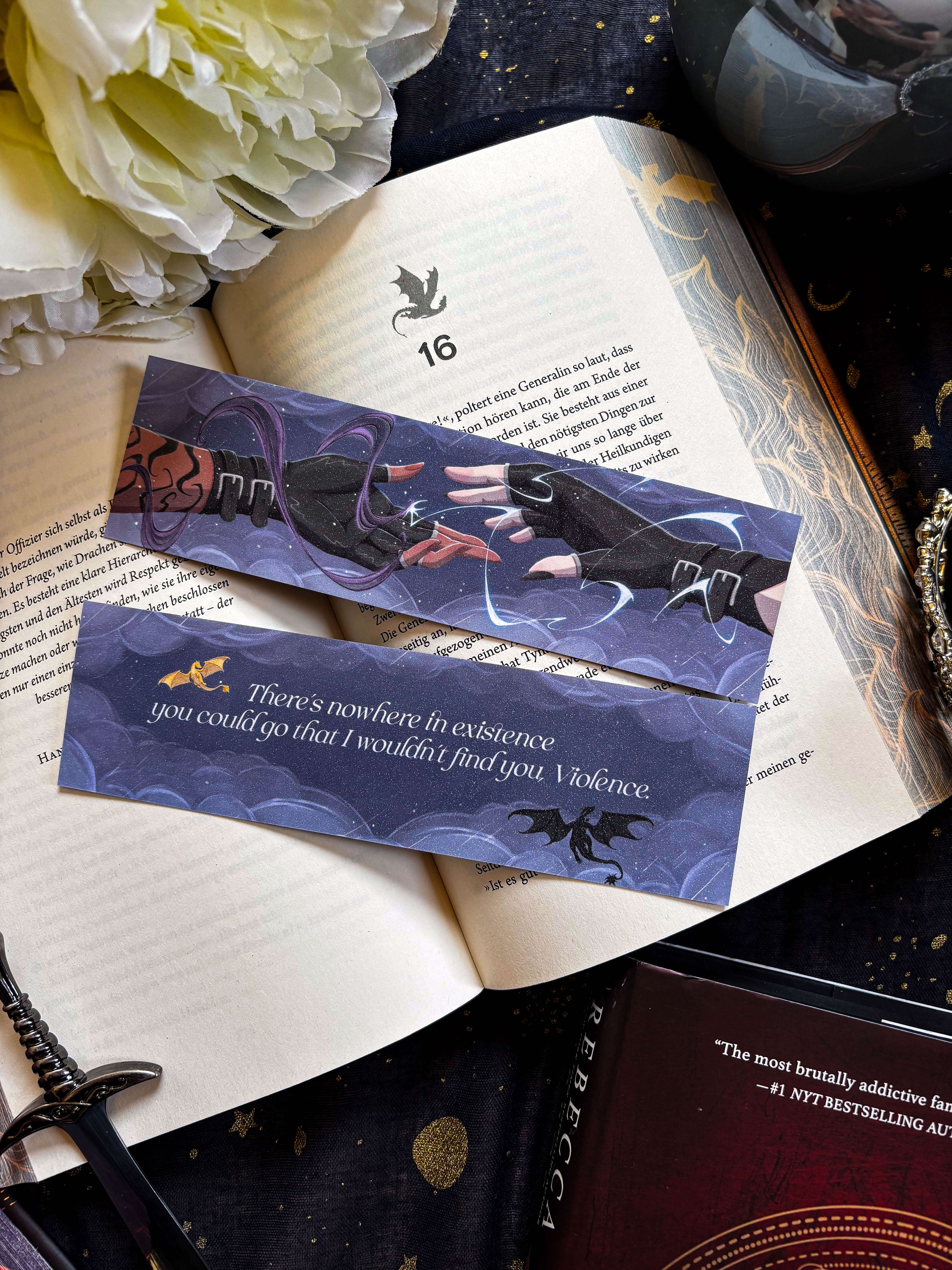 Xaden and Violet - Touching Hands Lesezeichen - Readers and Dreamers Shop